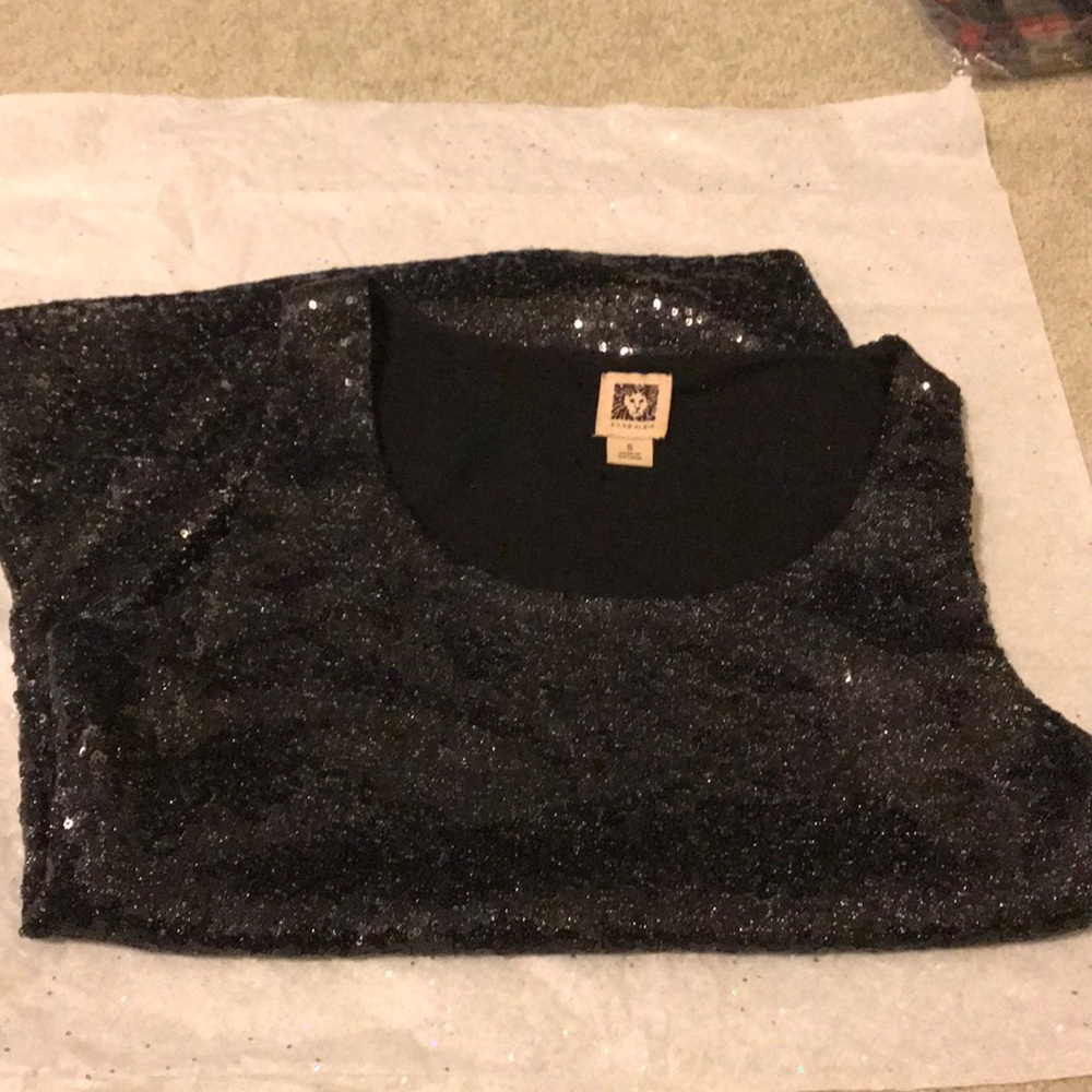 Anne Klein black sequin tank size small